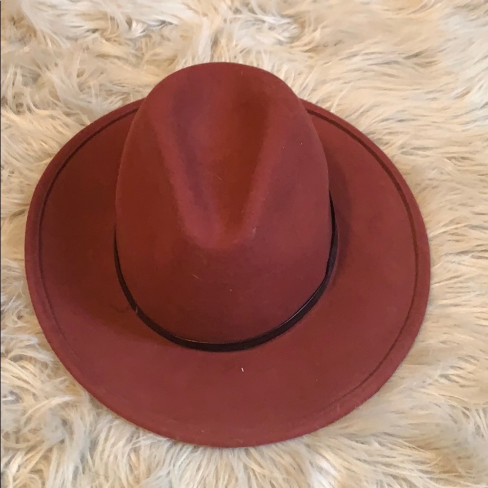 Flat brim fedora